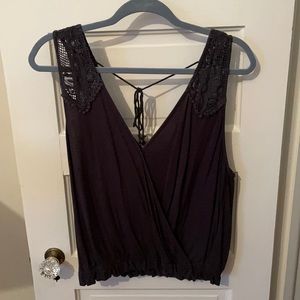 Dark Gray American Eagle Crochet Top
